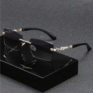 Stylish Black Rimless Sunglasses Unisex